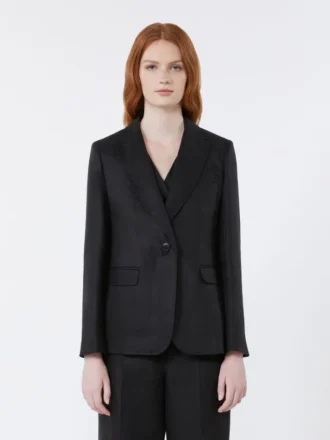 Blazer i hørlærred, sort