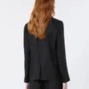 Blazer i hørlærred, sort Blazer i hørlærred, sort