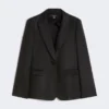 Blazer i hørlærred, sort Blazer i hørlærred, sort