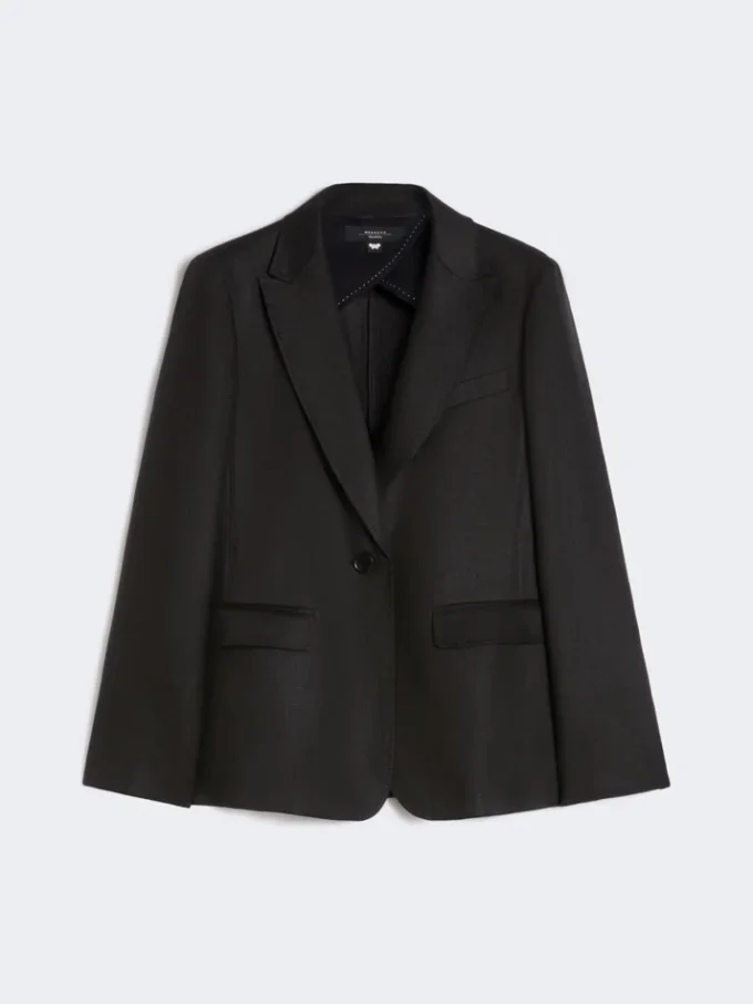 Blazer i hørlærred, sort Blazer i hørlærred, sort