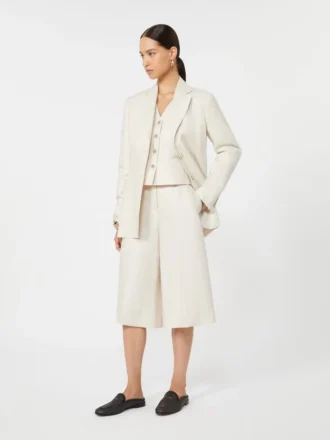 Blazer i rent hør, beige