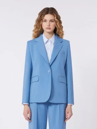 Blazer i stretchuld, lyseblå