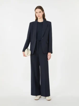 Blazer i stretchuld, marineblå