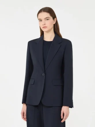 Blazer i stretchuld, marineblå