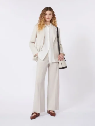 Blazer i stretchuld, sand