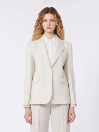 Blazer i stretchuld, sand