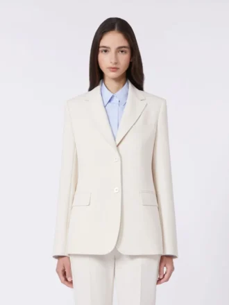 Blazer i viskose-blanding, elfenben