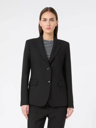Blazer i viskose-blanding, sort