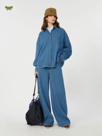 Bløde jeans i bomuldsdenim, marineblå