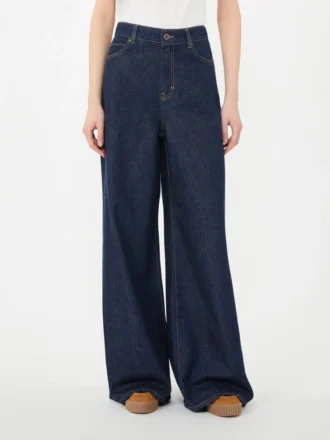 Bløde jeans i bomuldsdenim, marineblå