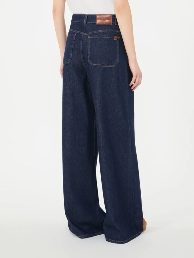Bløde jeans i bomuldsdenim, marineblå Bløde jeans i bomuldsdenim, marineblå