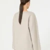 Bluse i bredvævet uld, beige