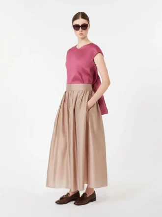 Bluse i ramie-canvas, cyklamen