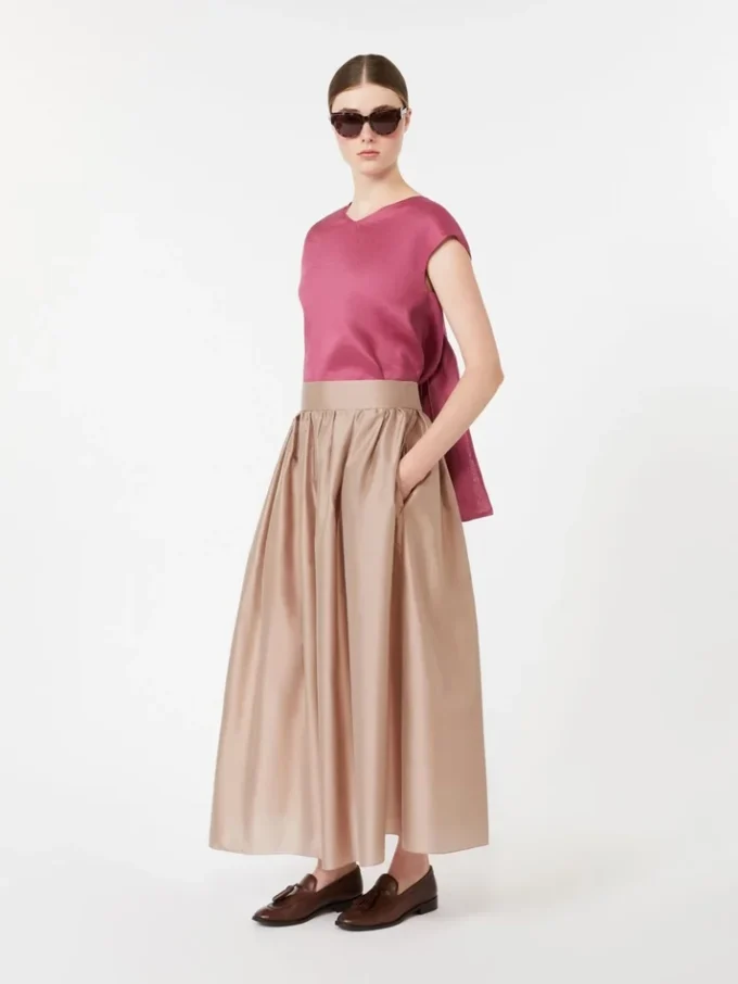Bluse i ramie-canvas, cyklamen Bluse i ramie-canvas, cyklamen