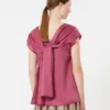 Bluse i ramie-canvas, cyklamen Bluse i ramie-canvas, cyklamen