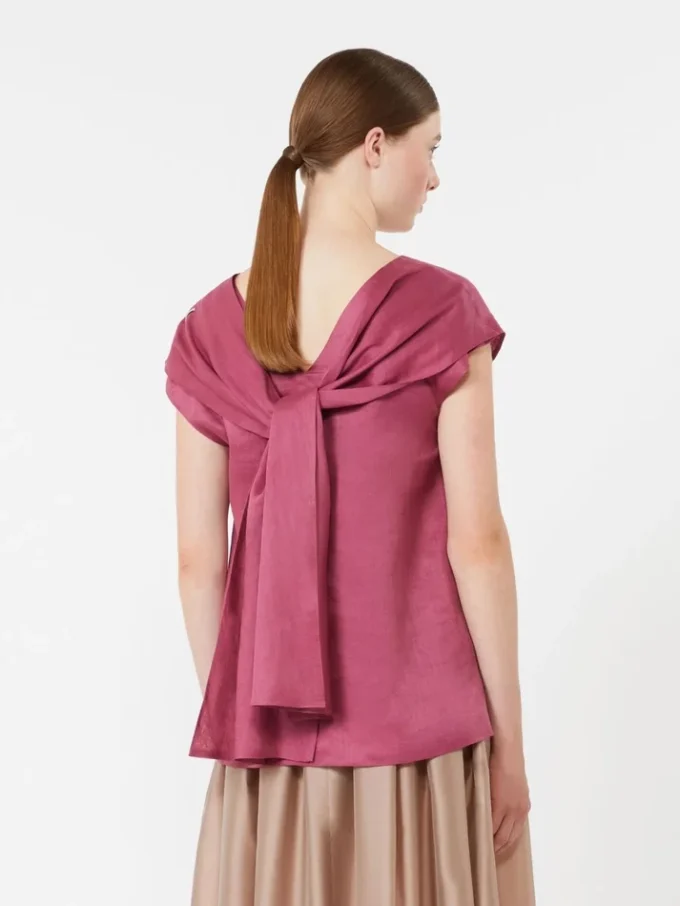 Bluse i ramie-canvas, cyklamen Bluse i ramie-canvas, cyklamen