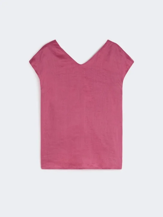 Bluse i ramie-canvas, cyklamen Bluse i ramie-canvas, cyklamen