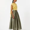 Bluse i ramie-canvas, lysegul Bluse i ramie-canvas, lysegul