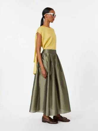 Bluse i ramie-canvas, lysegul