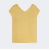Bluse i ramie-canvas, lysegul Bluse i ramie-canvas, lysegul