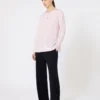 Bluse i silke crepe de chine, lyserød Bluse i silke crepe de chine, lyserød