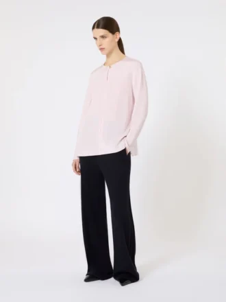 Bluse i silke crepe de chine, lyserød