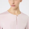 Bluse i silke crepe de chine, lyserød Bluse i silke crepe de chine, lyserød