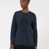 Bluse i silke crepe de chine, ultramarin Bluse i silke crepe de chine, ultramarin