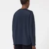 Bluse i silke crepe de chine, ultramarin Bluse i silke crepe de chine, ultramarin