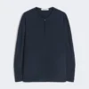 Bluse i silke crepe de chine, ultramarin Bluse i silke crepe de chine, ultramarin
