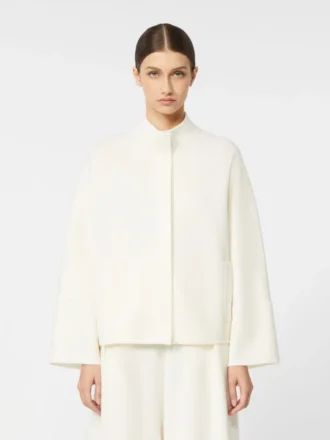 Boksformet cardigan i uld, silke