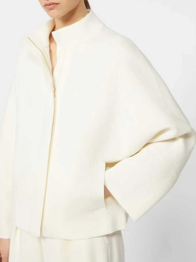 Boksformet cardigan i uld, silke Boksformet cardigan i uld, silke