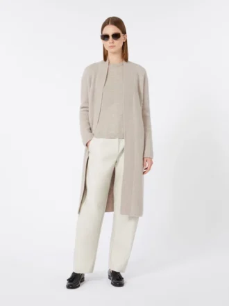 Boksformet sweater i uld og kashmir, beige
