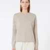 Boksformet sweater i uld og kashmir, beige Boksformet sweater i uld og kashmir, beige