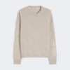 Boksformet sweater i uld og kashmir, beige Boksformet sweater i uld og kashmir, beige