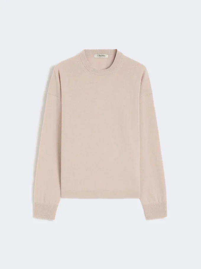 Boksformet sweater i uld og kashmir, farve: pudder Boksformet sweater i uld og kashmir, farve: pudder