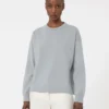 Boksformet sweater i uld og kashmir, lyseblå Boksformet sweater i uld og kashmir, lyseblå