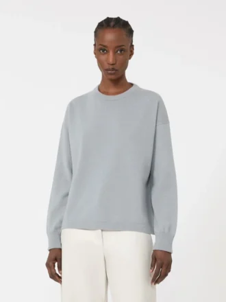 Boksformet sweater i uld og kashmir, lyseblå