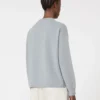 Boksformet sweater i uld og kashmir, lyseblå Boksformet sweater i uld og kashmir, lyseblå
