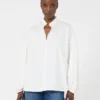 Bomuldsbluse, elfenben Bomuldsbluse, elfenben