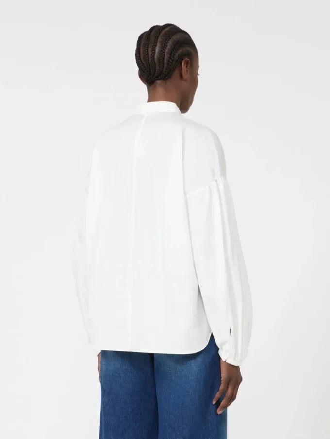 Bomuldsbluse, elfenben Bomuldsbluse, elfenben