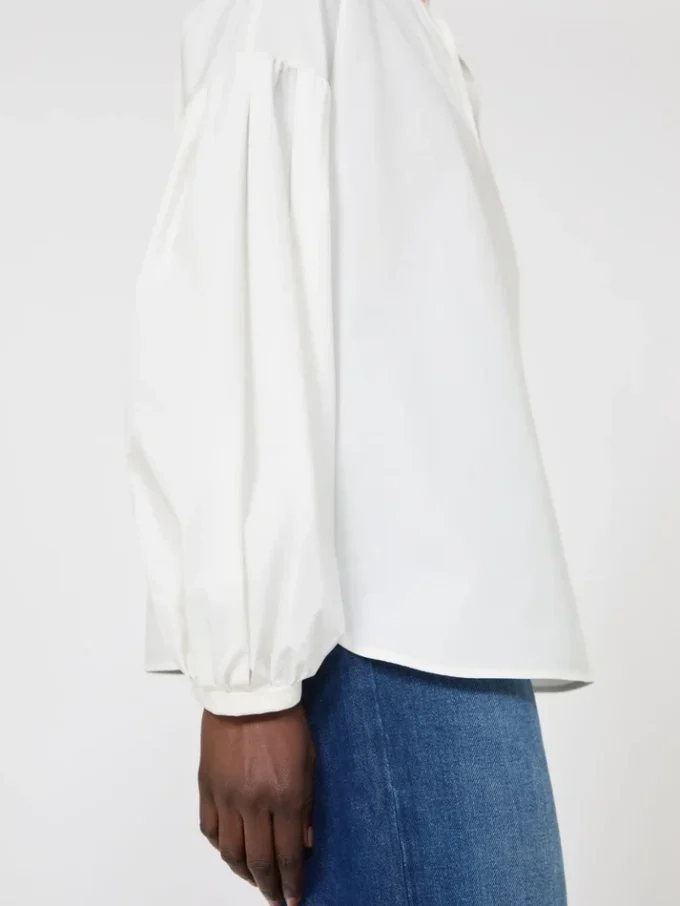 Bomuldsbluse, elfenben Bomuldsbluse, elfenben