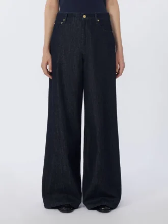 Bomuldsjeans med lige pasform, ultramarin