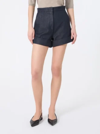 Bomuldsshorts i denim-look, midnatsblå