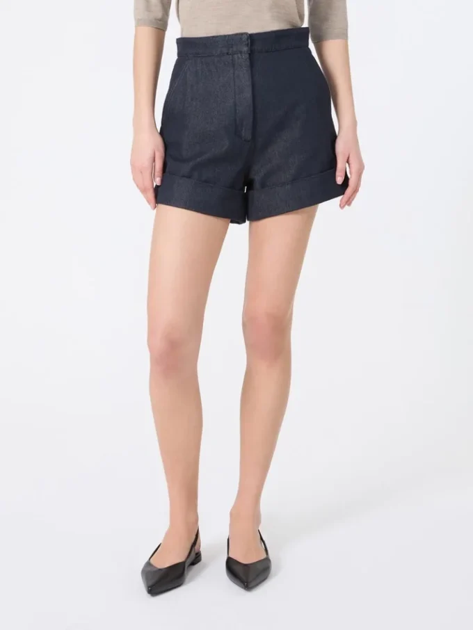 Bomuldsshorts i denim-look, midnatsblå Bomuldsshorts i denim-look, midnatsblå