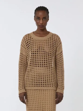 Bomuldsstrik med mesh, ørken