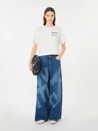 Bomuldst-shirt med grafisk print, hvid