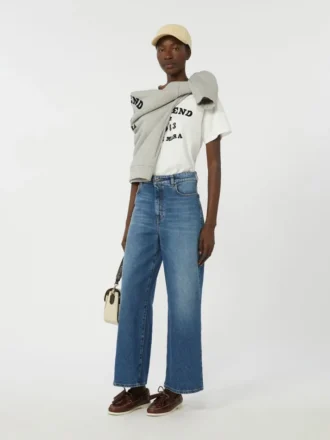 Bomuldst-shirt med grafisk print, hvid