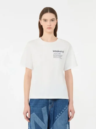 Bomuldst-shirt med grafisk print, hvid