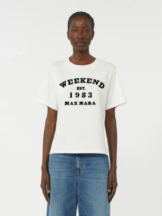 Bomuldst-shirt med grafisk print, hvid